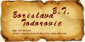 Borislava Todorović vizit kartica